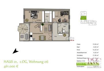 3-Zimmer Wohnung mit Balkon, 83413 Fridolfing (Deutschland), Etagenwohnung